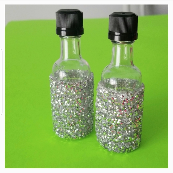 Rhinestone travel mini plastic liquor bottles bar - Picture 2 of 5